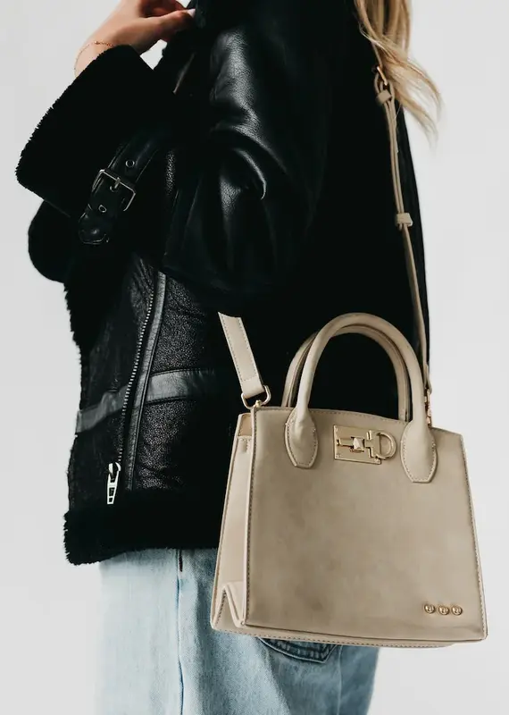 J.HOFFMAN'S Nixie Nubuck Small Tote- Oat