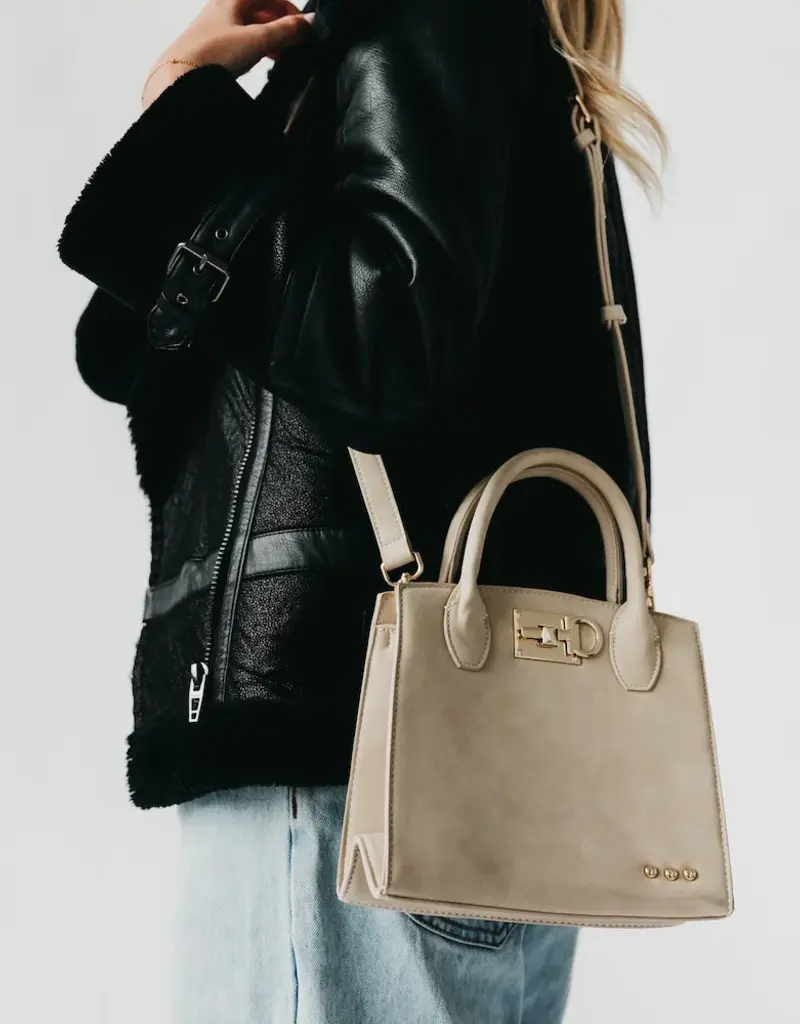 J.HOFFMAN'S Nixie Nubuck Small Tote- Oat