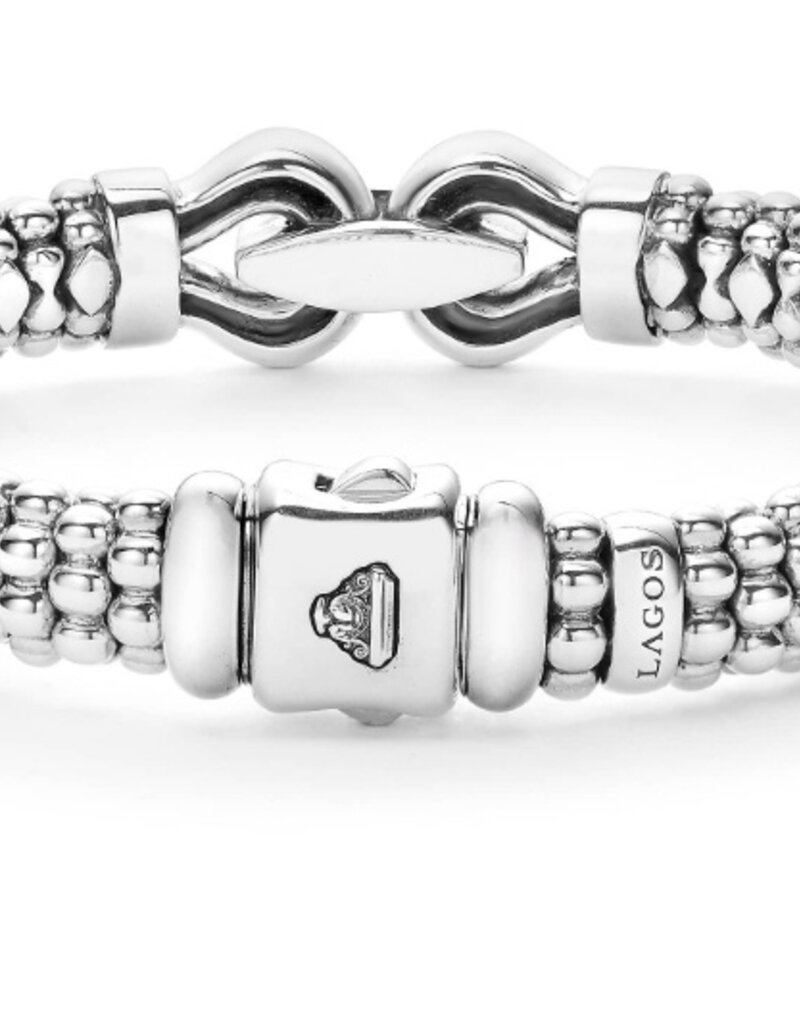 LAGOS Derby Silver Caviar Buckle Bracelet | 9mm