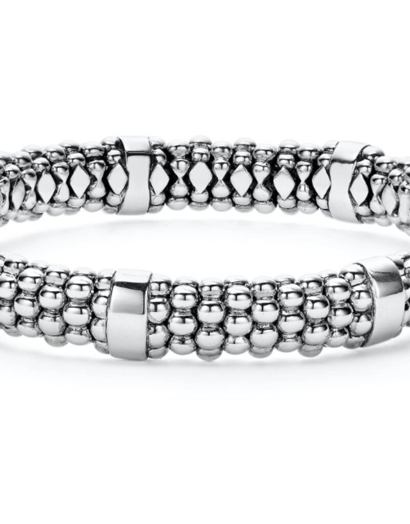 LAGOS Derby Silver Caviar Buckle Bracelet | 9mm