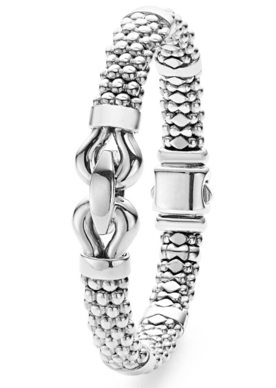 LAGOS Derby Silver Caviar Buckle Bracelet | 9mm