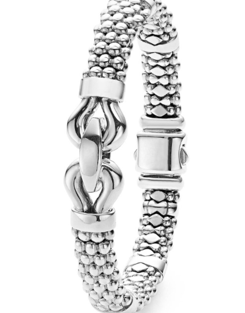 LAGOS Derby Silver Caviar Buckle Bracelet | 9mm