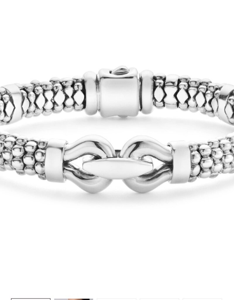 LAGOS Derby Silver Caviar Buckle Bracelet | 9mm
