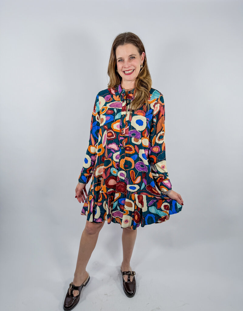 J.HOFFMAN'S Fall Blooms Dress- Hunter