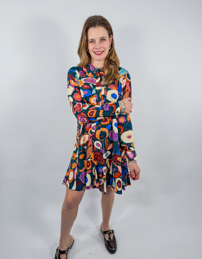 J.HOFFMAN'S Fall Blooms Dress- Hunter