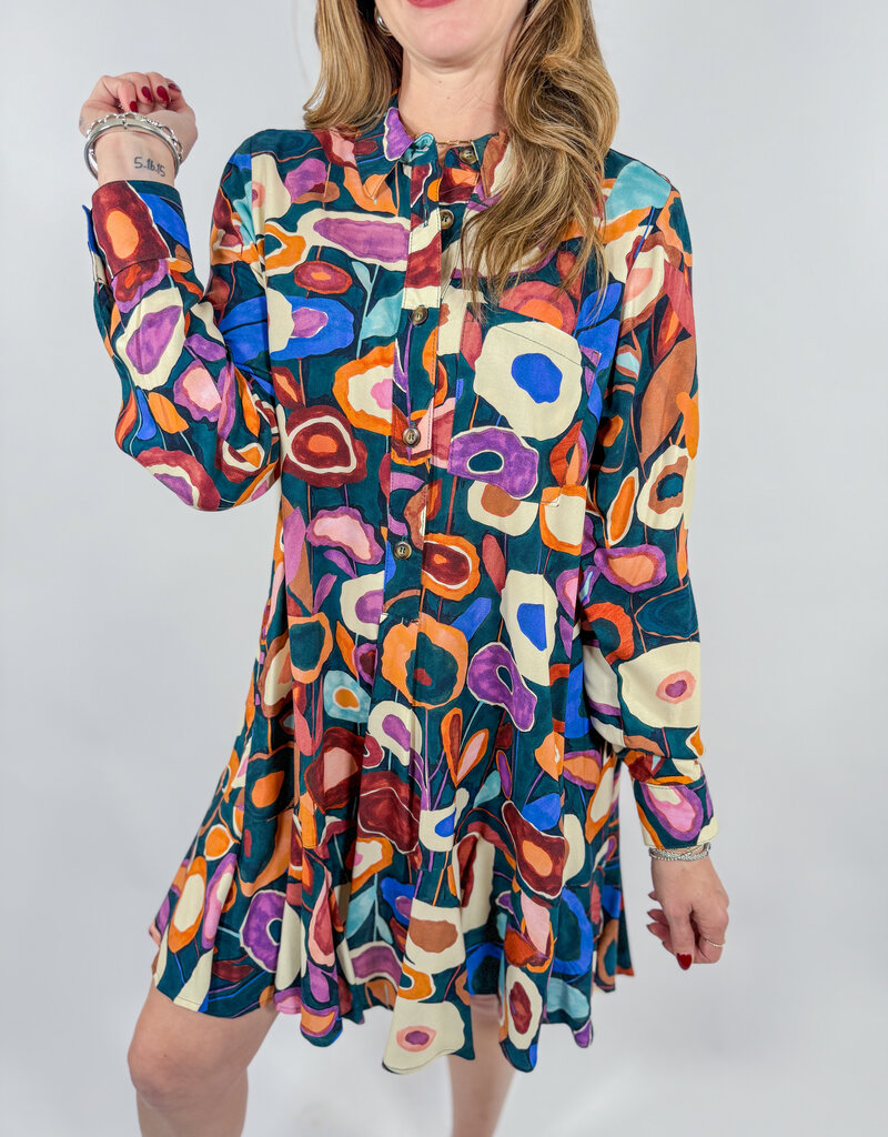 J.HOFFMAN'S Fall Blooms Dress- Hunter