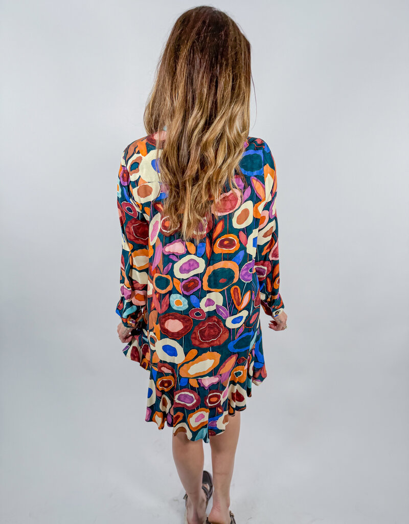 J.HOFFMAN'S Fall Blooms Dress- Hunter