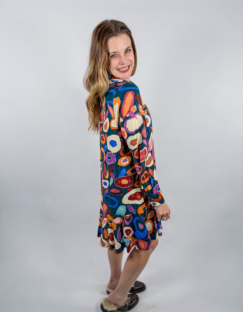 J.HOFFMAN'S Fall Blooms Dress- Hunter