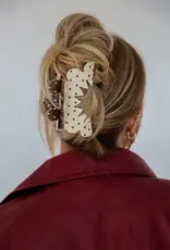 J.HOFFMAN'S Brown & Cream Petal Claw Clip