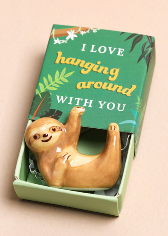 J.HOFFMAN'S Tiny Matchbox Ceramic Token- Sloth