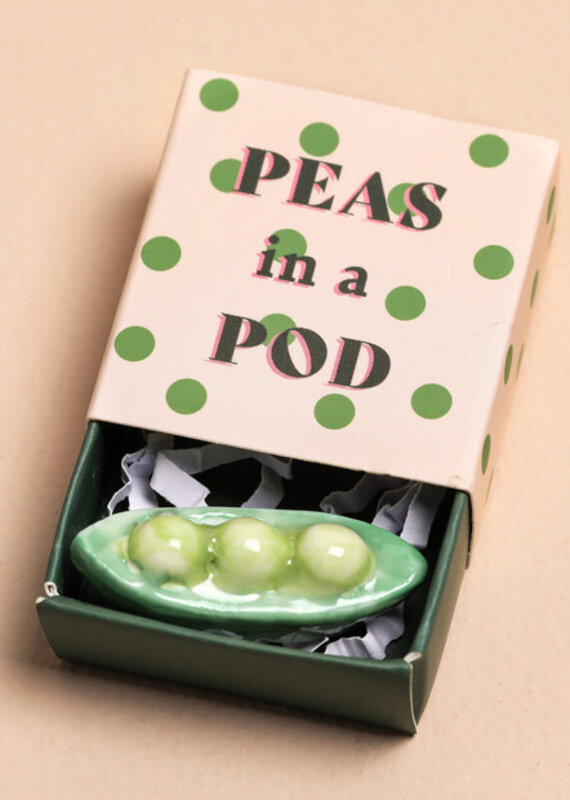 J.HOFFMAN'S Tiny Matchbox Ceramic Token- Peas