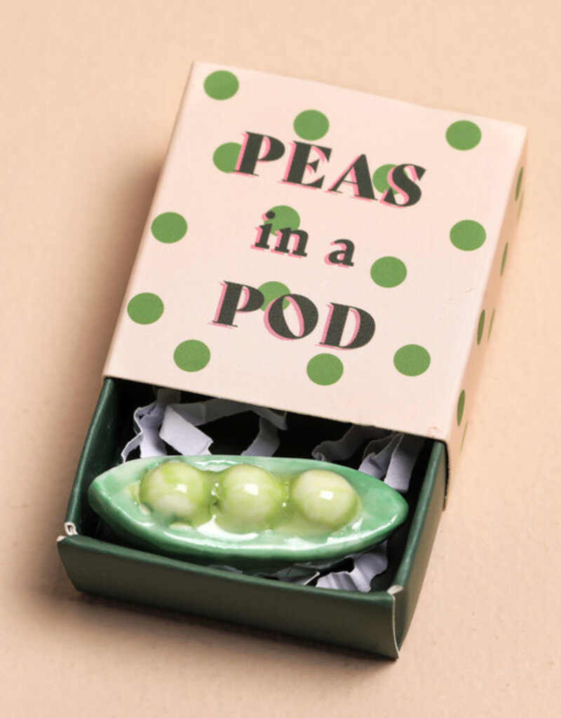 J.HOFFMAN'S Tiny Matchbox Ceramic Token- Peas