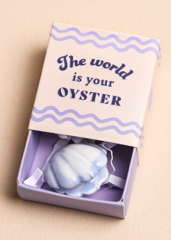 J.HOFFMAN'S Tiny Matchbox Ceramic Token- Oyster