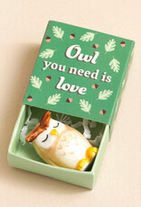 J.HOFFMAN'S Tiny Matchbox Ceramic Token- Owl