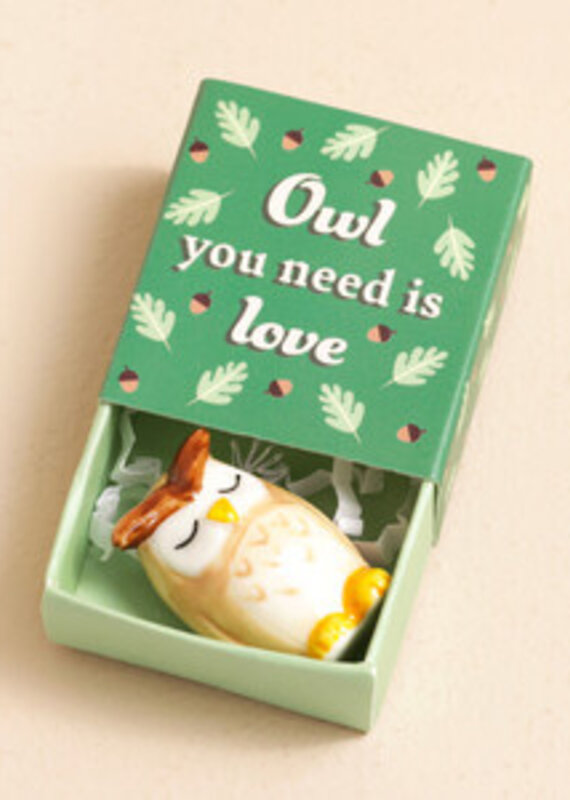 J.HOFFMAN'S Tiny Matchbox Ceramic Token- Owl