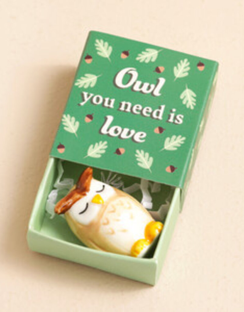 J.HOFFMAN'S Tiny Matchbox Ceramic Token- Owl