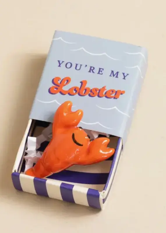 J.HOFFMAN'S Tiny Matchbox Ceramic Token- Lobster