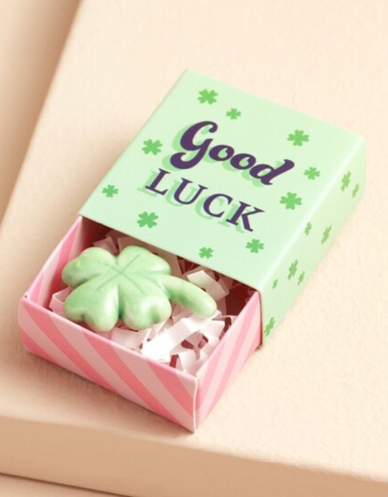 J.HOFFMAN'S Tiny Matchbox Ceramic Token- Clover