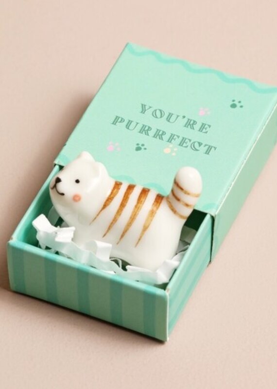 J.HOFFMAN'S Tiny Matchbox Ceramic Token- Cat