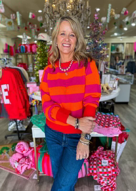 J.HOFFMAN'S London Sweater- Coral Multi