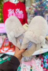 J.HOFFMAN'S Portland Faux Fur Slipper- Natural
