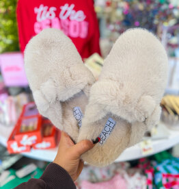 J.HOFFMAN'S Portland Faux Fur Slipper- Natural