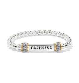 Meridian Faithful Two Tone Stretch Bracelet