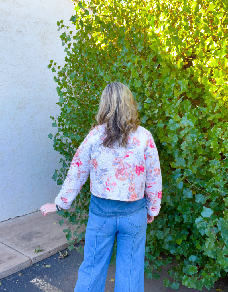 J.HOFFMAN'S Natalie Floral Pink Quilted Jacket