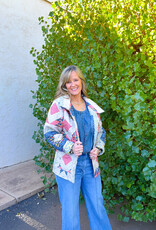 J.HOFFMAN'S Adeline Patchwork Coral Quilted Jacket