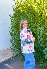 J.HOFFMAN'S Adeline Patchwork Coral Quilted Jacket