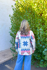 J.HOFFMAN'S Adeline Patchwork Coral Quilted Jacket