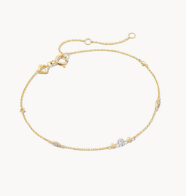 KENDRA SCOTT 0.10 ct Floating Lab Grown White Diamond Delicate Chain Bracelet in 14k Yellow Gold