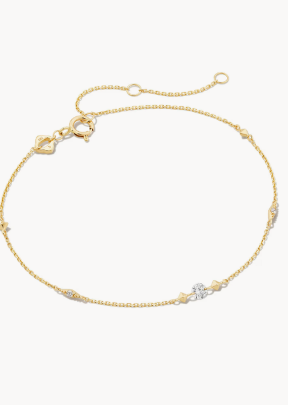 KENDRA SCOTT 0.10 ct Floating Lab Grown White Diamond Delicate Chain Bracelet in 14k Yellow Gold