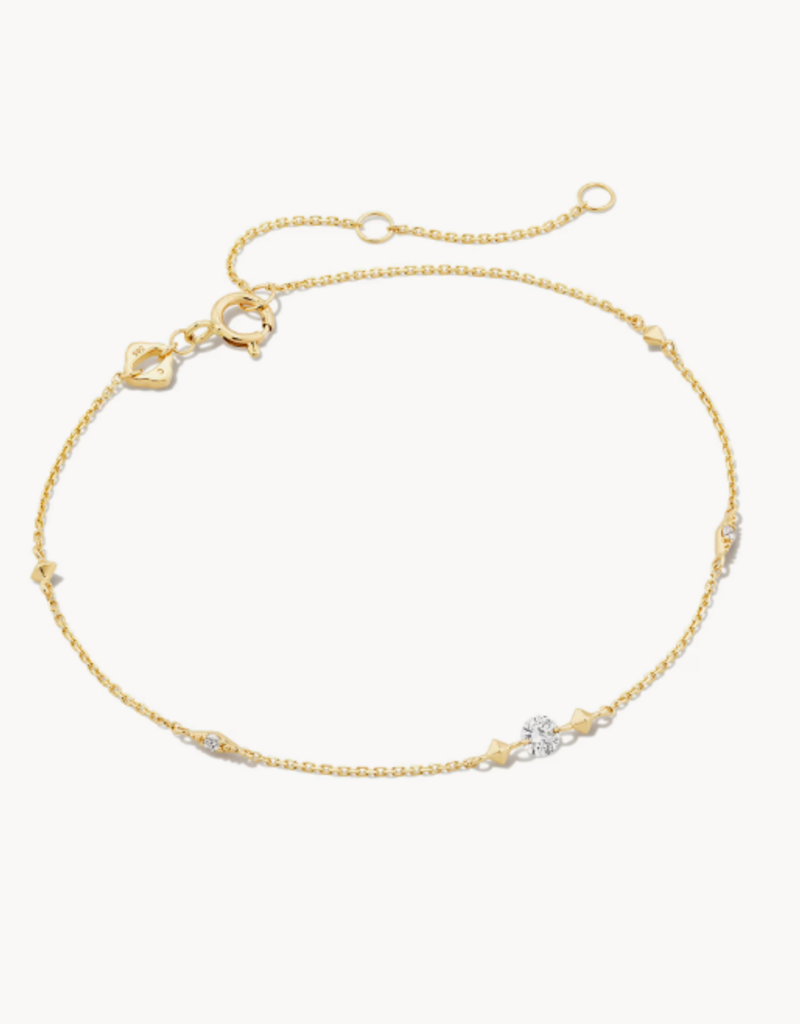 KENDRA SCOTT 0.10 ct Floating Lab Grown White Diamond Delicate Chain Bracelet in 14k Yellow Gold