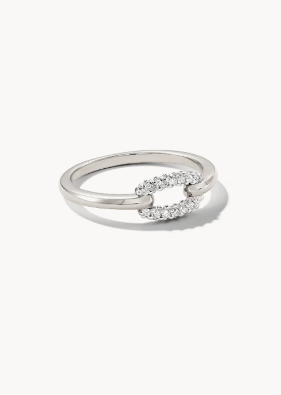 KENDRA SCOTT 0.15 ct Elisa 14k White Gold Interlocking Band Ring in White Diamond