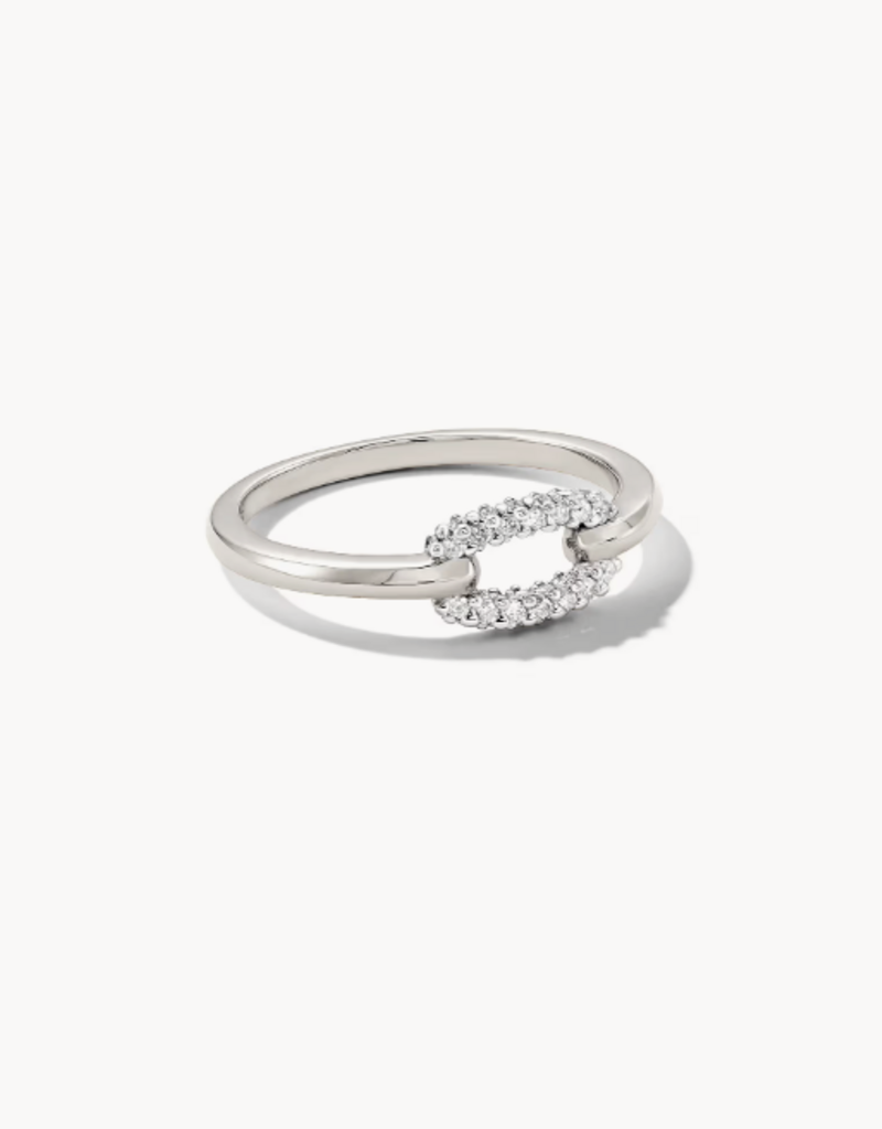 KENDRA SCOTT 0.15 ct Elisa 14k White Gold Interlocking Band Ring in White Diamond