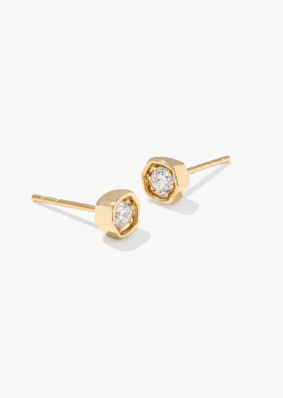 KENDRA SCOTT 0.2 ct Lab Grown White Diamond Davie 14k Yellow Gold Studs