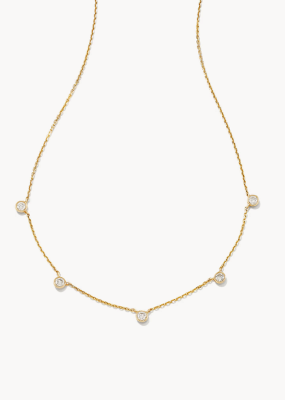 KENDRA SCOTT 0.3 ct Audrey 14k Yellow Gold Strand Necklace in White Diamond