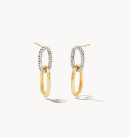 KENDRA SCOTT 0.42 ct Elisa 14k Yellow Gold Interlocking Drop Earrings in White Diamond