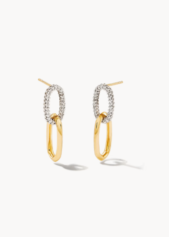 KENDRA SCOTT 0.42 ct Elisa 14k Yellow Gold Interlocking Drop Earrings in White Diamond