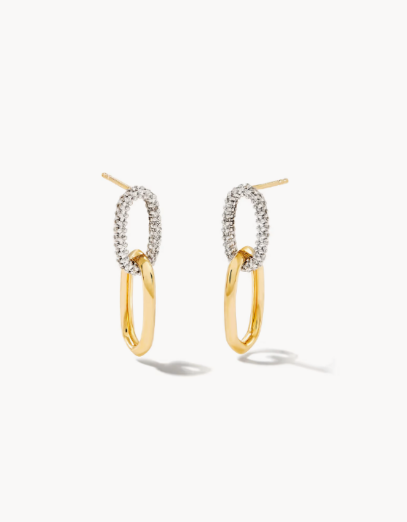 KENDRA SCOTT 0.42 ct Elisa 14k Yellow Gold Interlocking Drop Earrings in White Diamond