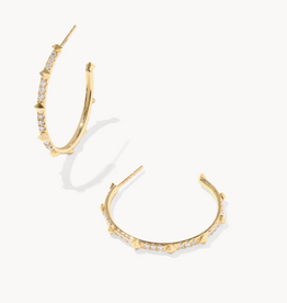 KENDRA SCOTT 0.55 ct Lab Grown White Diamond Astrid 14k Yellow Gold Hoops