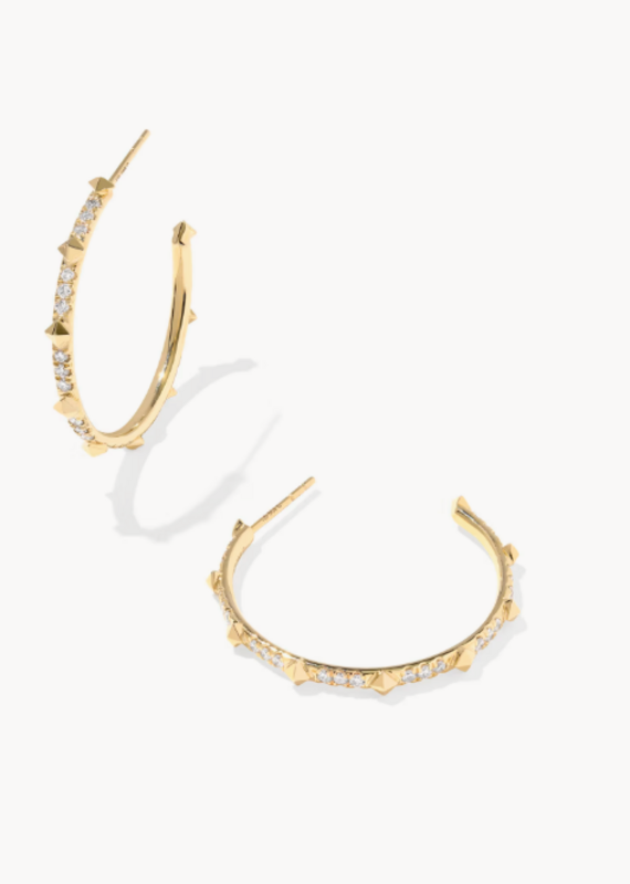 KENDRA SCOTT 0.55 ct Lab Grown White Diamond Astrid 14k Yellow Gold Hoops