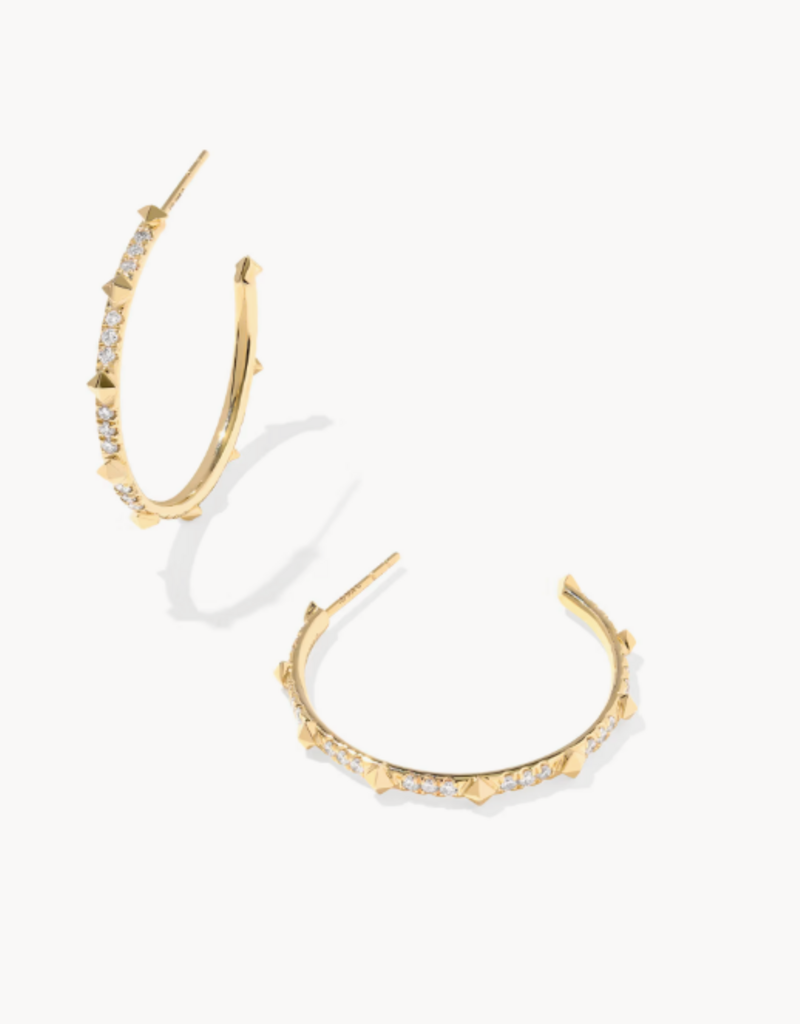 KENDRA SCOTT 0.55 ct Lab Grown White Diamond Astrid 14k Yellow Gold Hoops