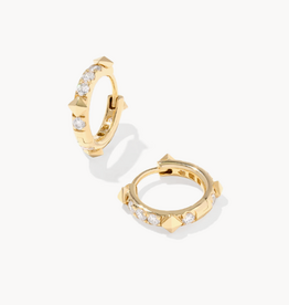 KENDRA SCOTT 0.67 ct Lab Grown White Diamond Astrid 14k Yellow Gold Huggies