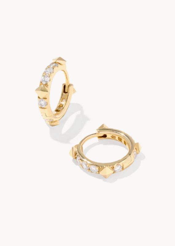 KENDRA SCOTT 0.67 ct Lab Grown White Diamond Astrid 14k Yellow Gold Huggies