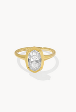 KENDRA SCOTT 2 ct Lab Grown White Diamond Custom Elisa Statement Ring in 14k Yellow Gold