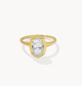 KENDRA SCOTT 2 ct Lab Grown White Diamond Custom Elisa Statement Ring in 14k Yellow Gold