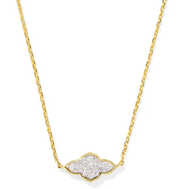 KENDRA SCOTT Abbie 14k Yellow Gold Pave Pendant Necklace
