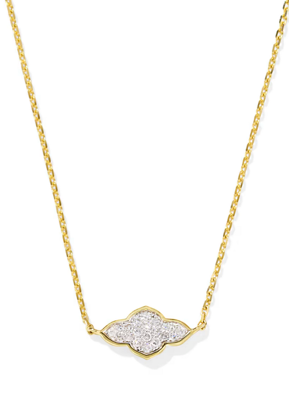 KENDRA SCOTT Abbie 14k Yellow Gold Pave Pendant Necklace